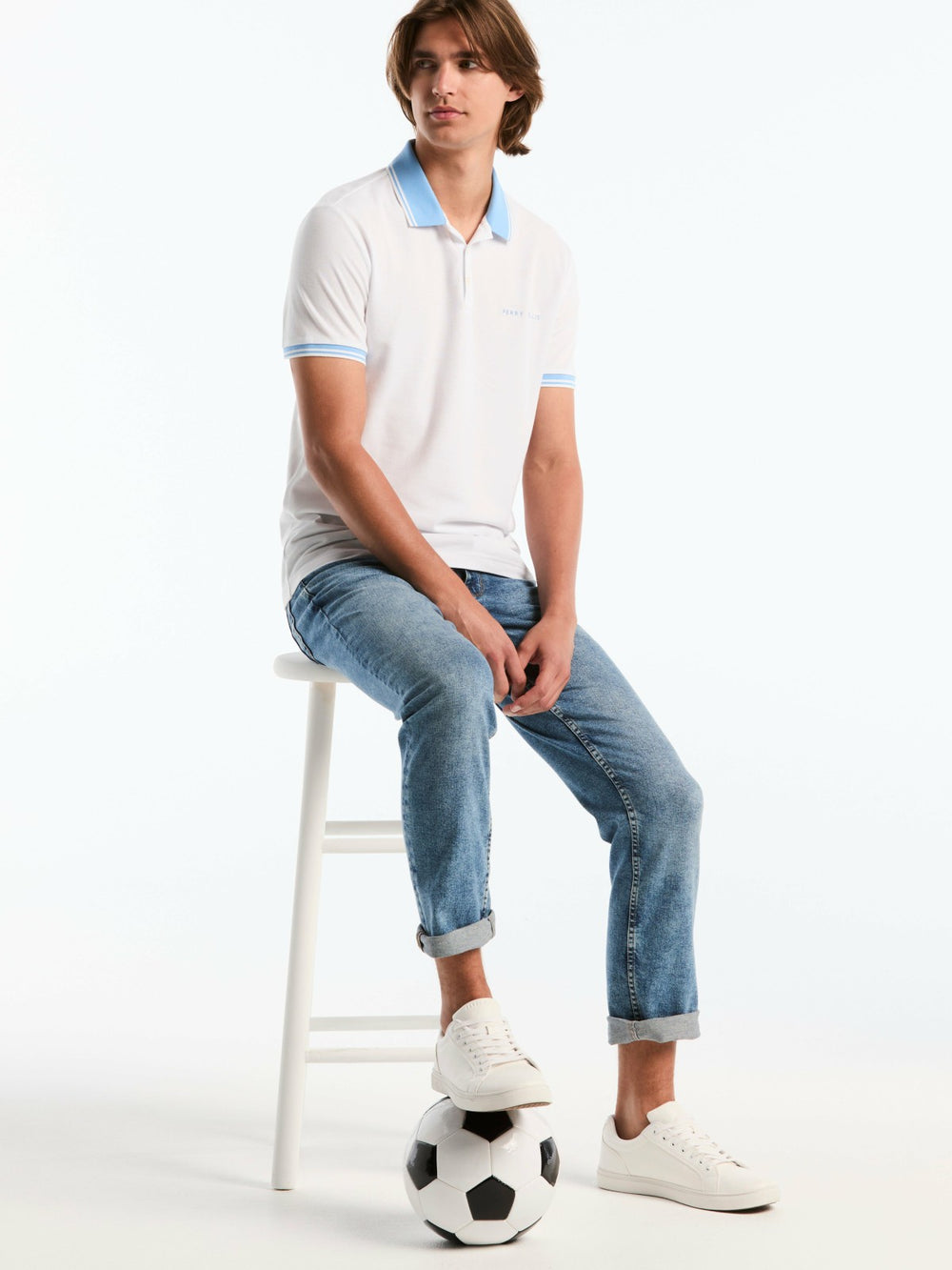 Men's Argentina Cotton Pique Polo Shirt -  Perry Ellis sale