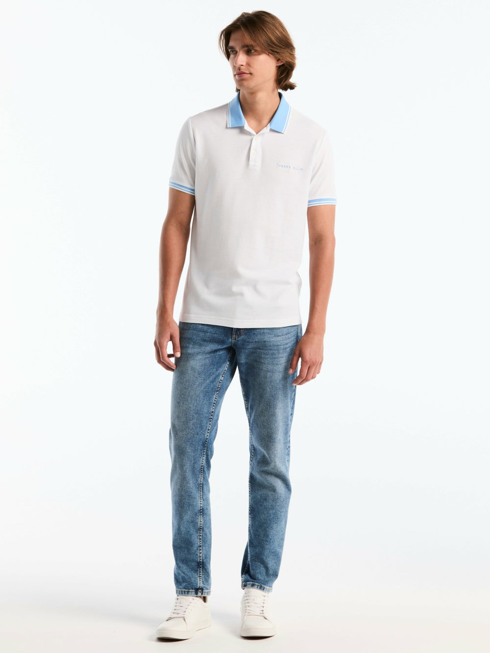 Men's Argentina Cotton Pique Polo Shirt -  Perry Ellis sale