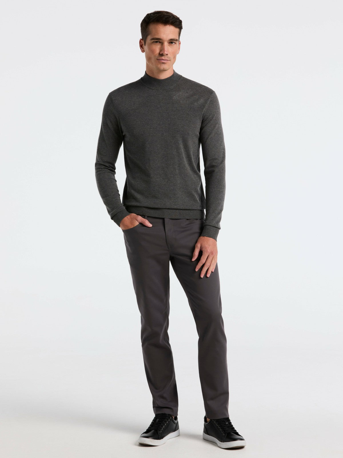 Tech Knit Mock Neck Sweater -  Perry Ellis for sale