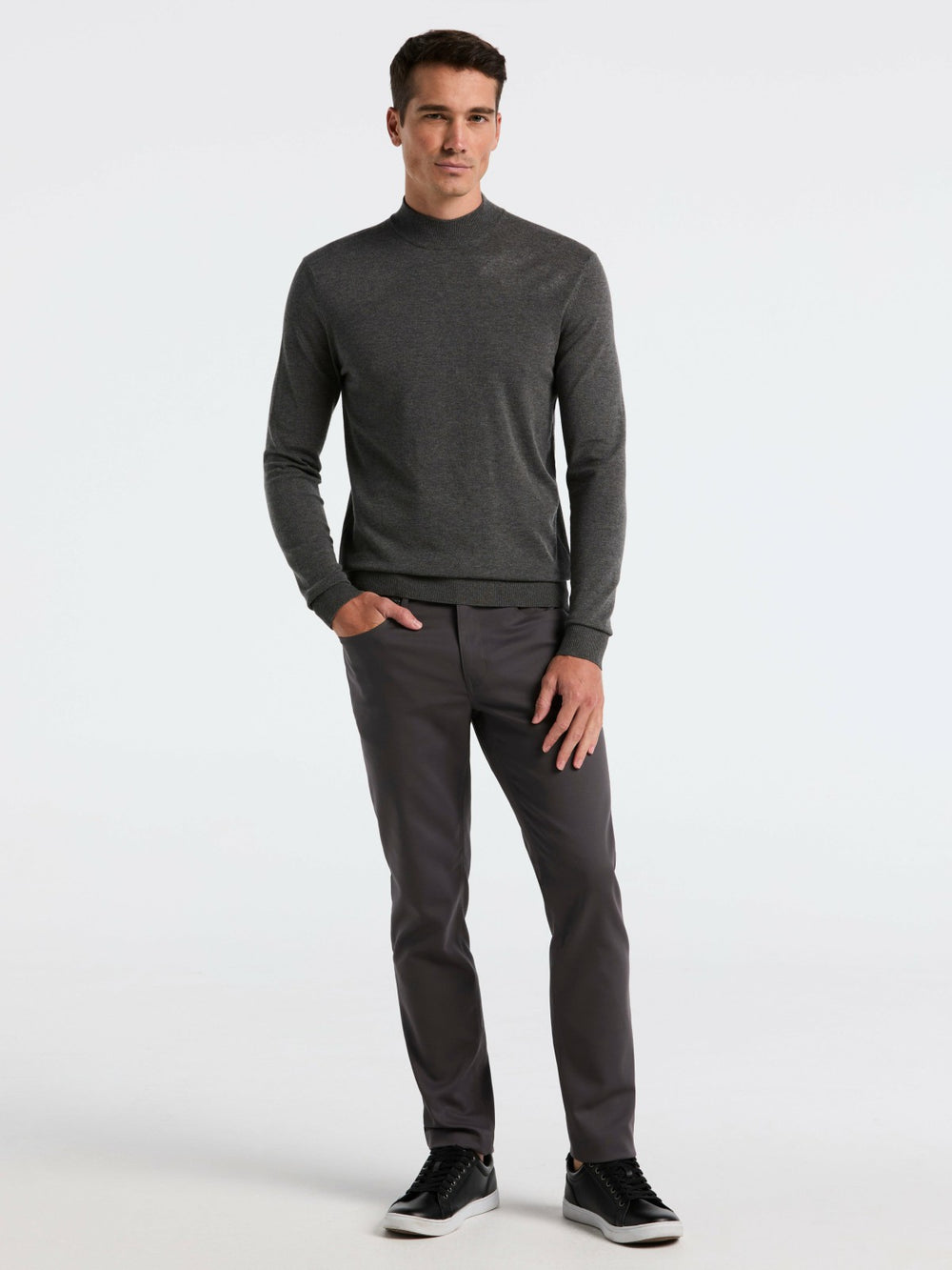 Tech Knit Mock Neck Sweater -  Perry Ellis for sale