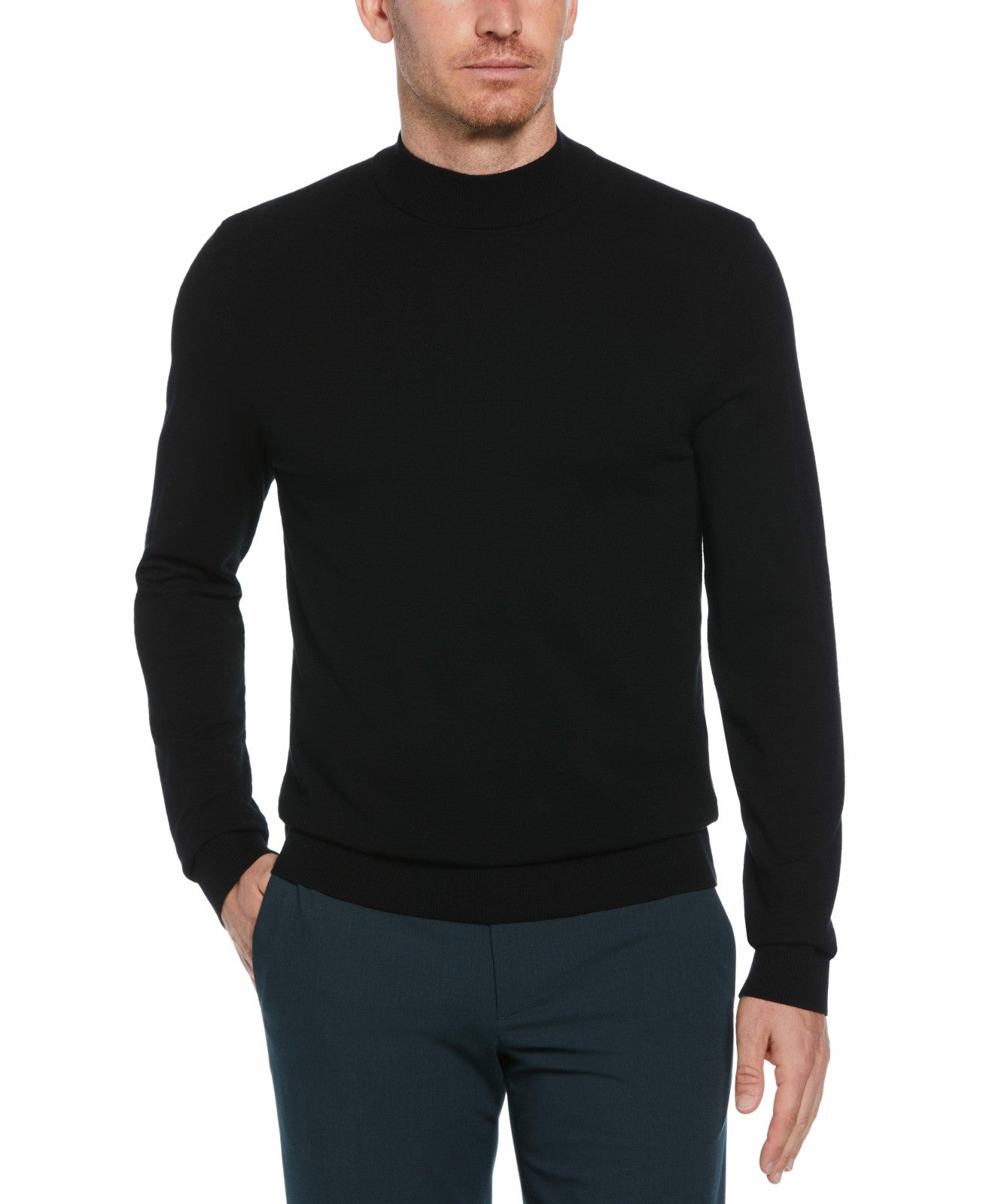 Tech Knit Mock Neck Sweater -  Perry Ellis for sale
