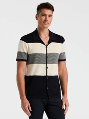 Color Block Button Front Sweater -  Perry Ellis US