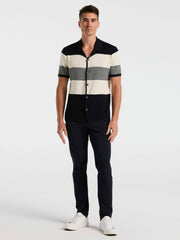 Color Block Button Front Sweater -  Perry Ellis US