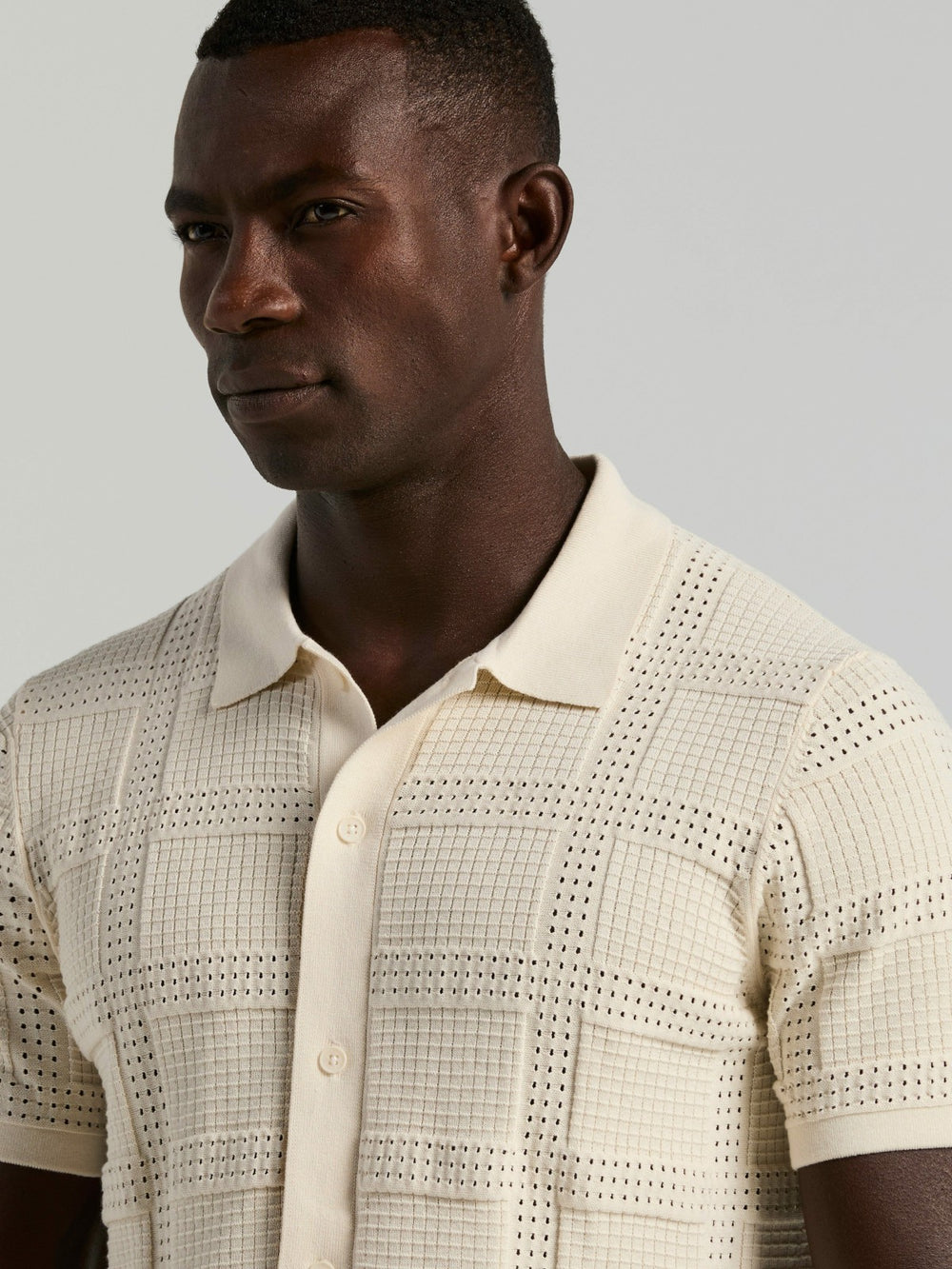 Jacquard Pattern Button Front Sweater -  Perry Ellis near me