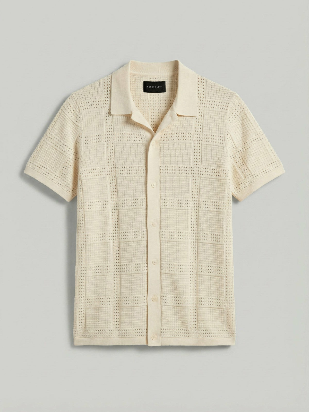 Jacquard Pattern Button Front Sweater -  Perry Ellis near me