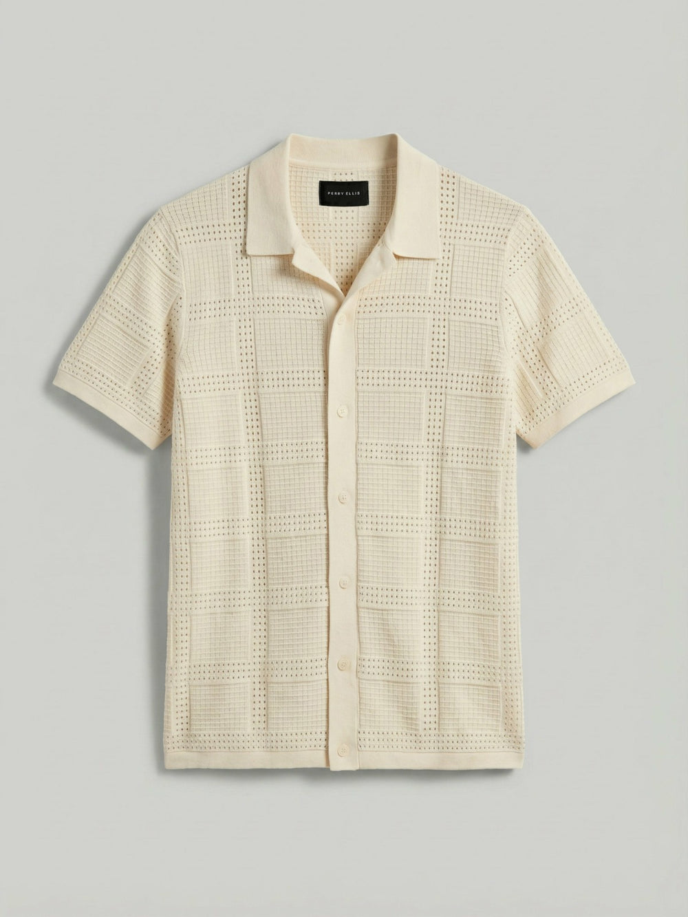 Jacquard Pattern Button Front Sweater -  Perry Ellis near me