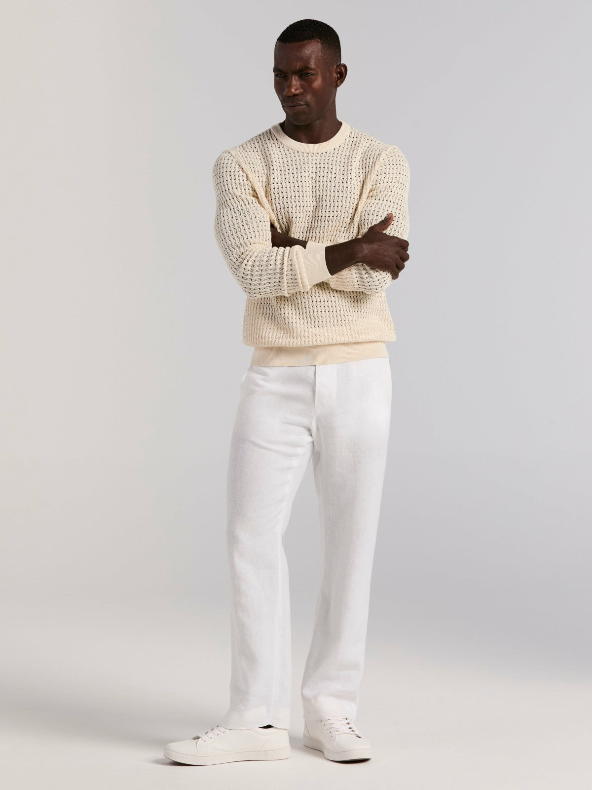 Cotton Crew Neck Sweater -  Perry Ellis sale