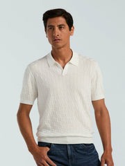 Square Pattern Open Collar Polo -  Perry Ellis for sale