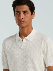Square Pattern Open Collar Polo -  Perry Ellis for sale