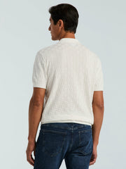 Square Pattern Open Collar Polo -  Perry Ellis for sale