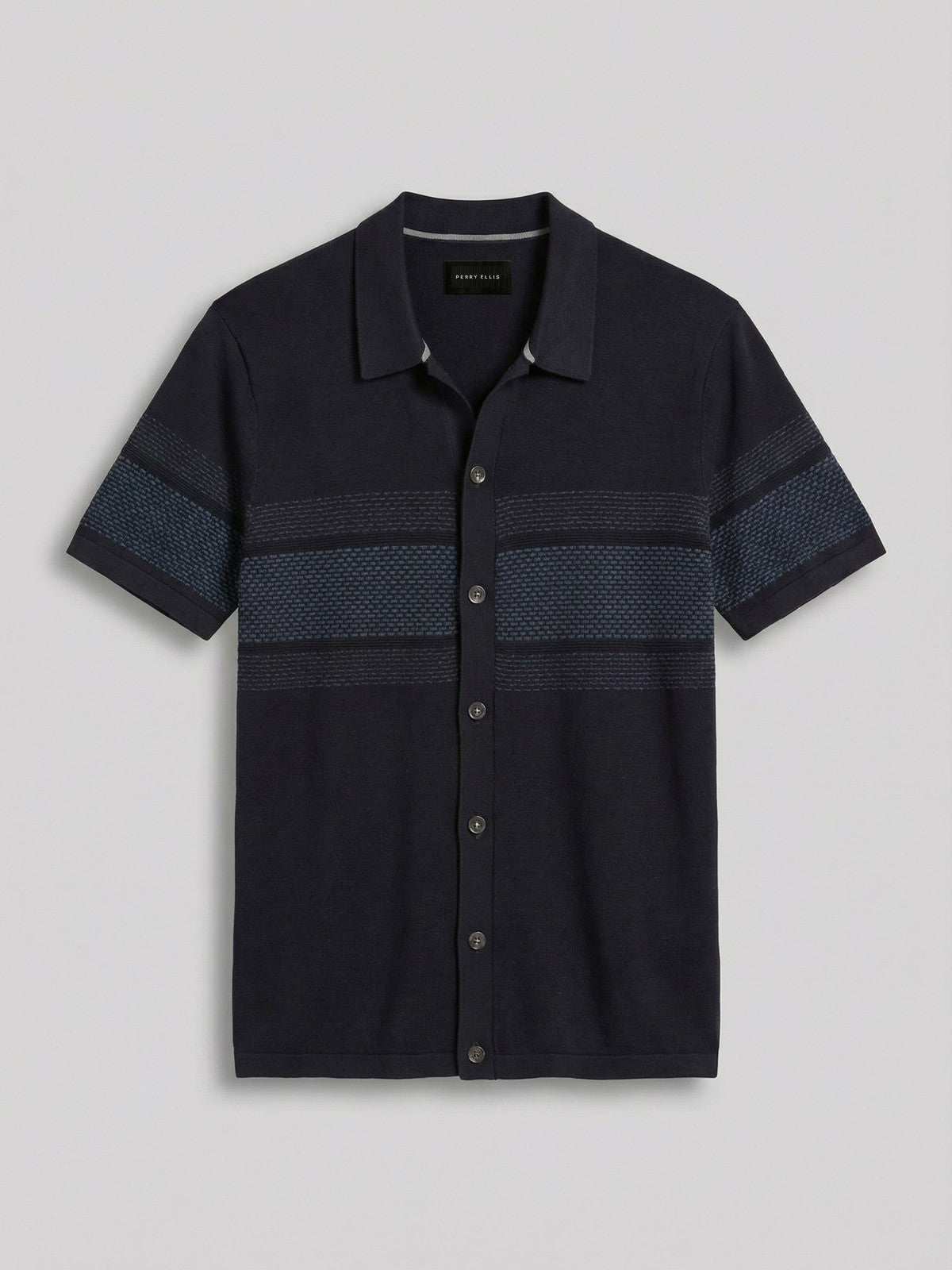 Cotton Modal Textured Button Front Sweater -  Perry Ellis on sale