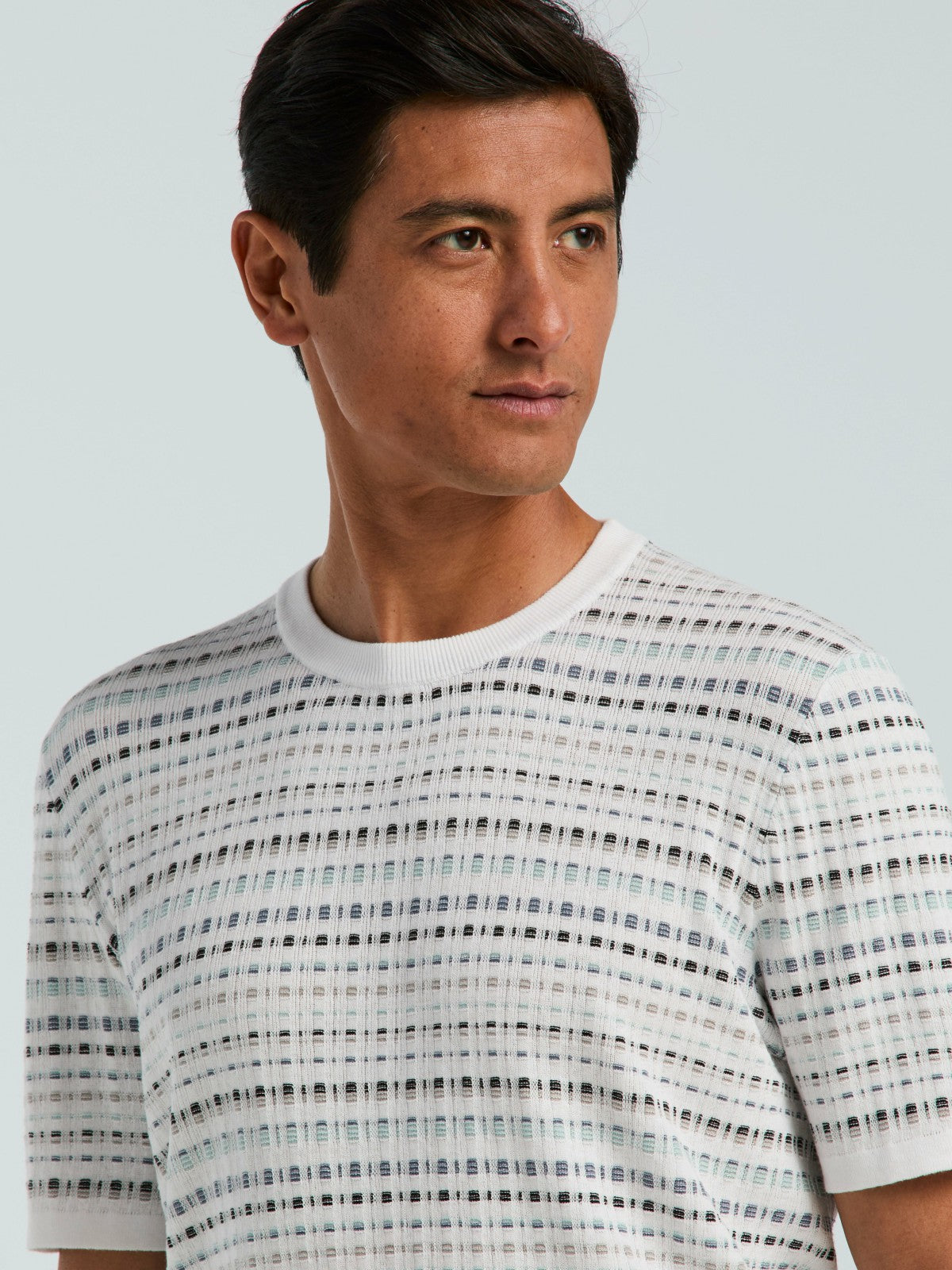 Multi Color Geometric Print Crew Sweater -  Perry Ellis online