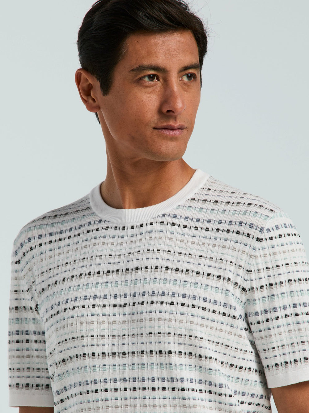 Multi Color Geometric Print Crew Sweater -  Perry Ellis online