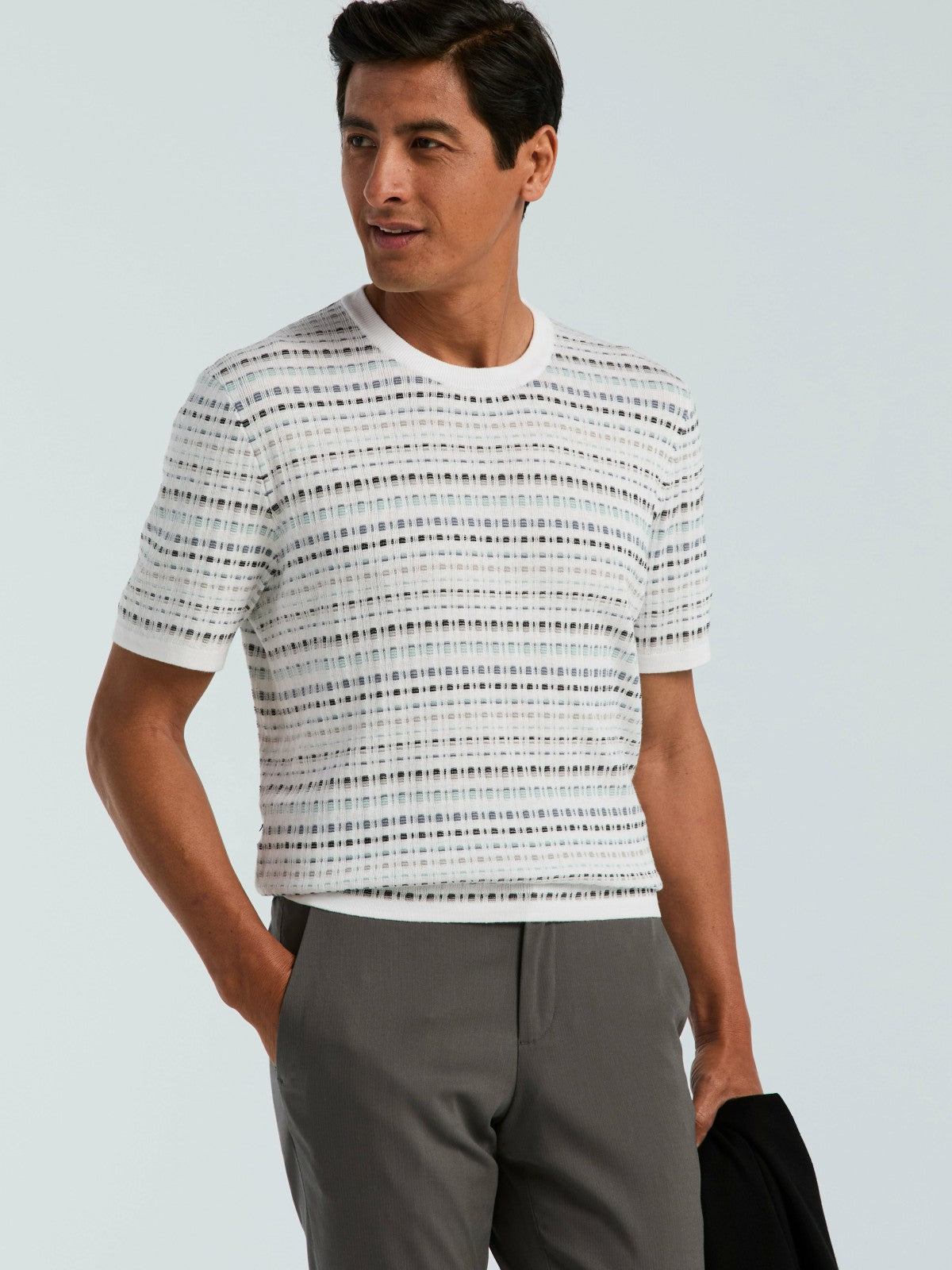 Multi Color Geometric Print Crew Sweater -  Perry Ellis online