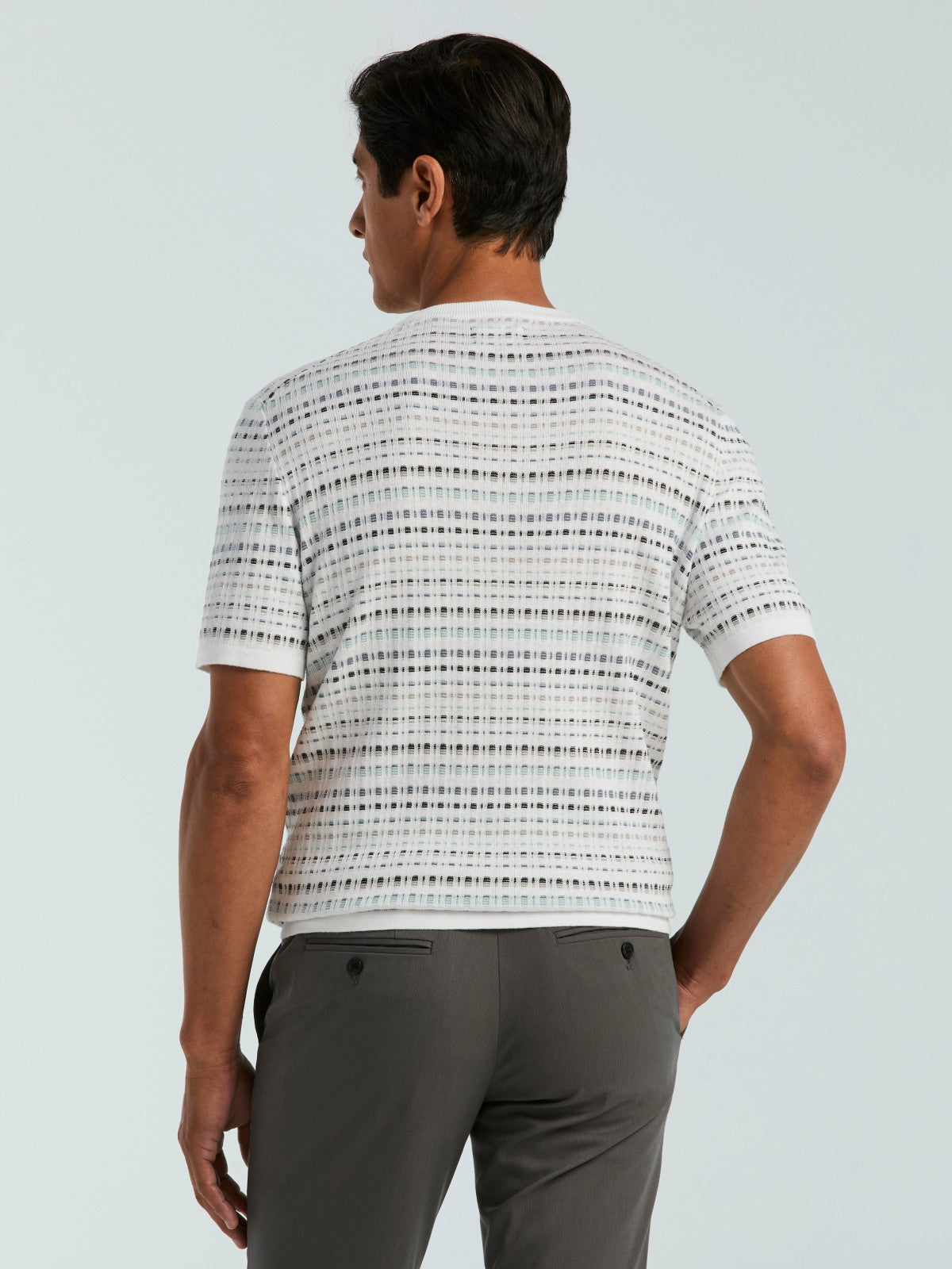 Multi Color Geometric Print Crew Sweater -  Perry Ellis online