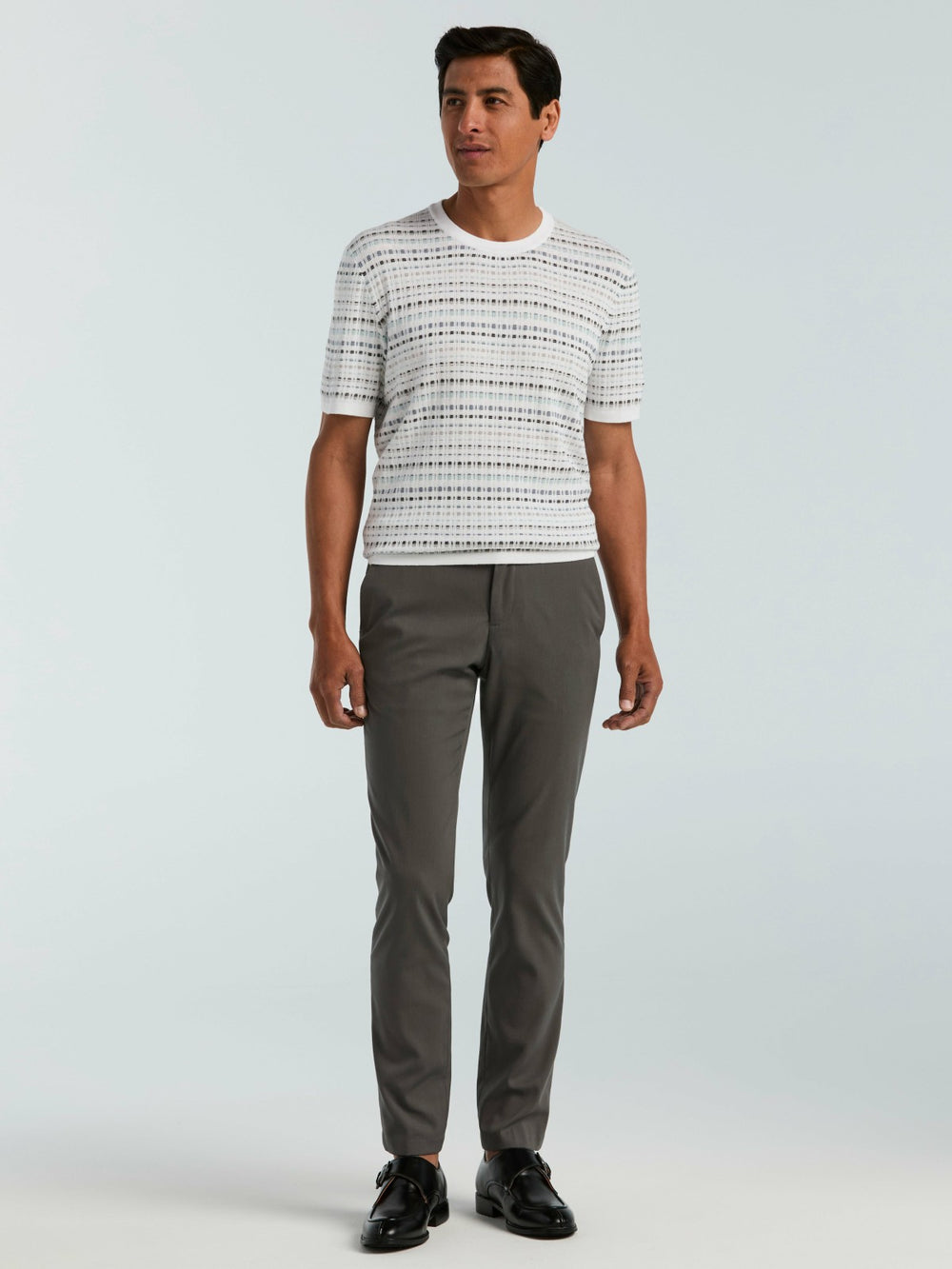 Multi Color Geometric Print Crew Sweater -  Perry Ellis online