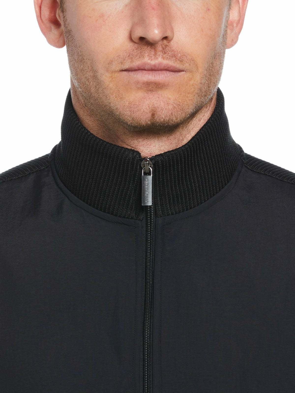 Solid Stretch Full-Zip Fleece Vest -  Perry Ellis online
