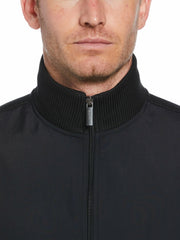 Solid Stretch Full-Zip Fleece Vest -  Perry Ellis online
