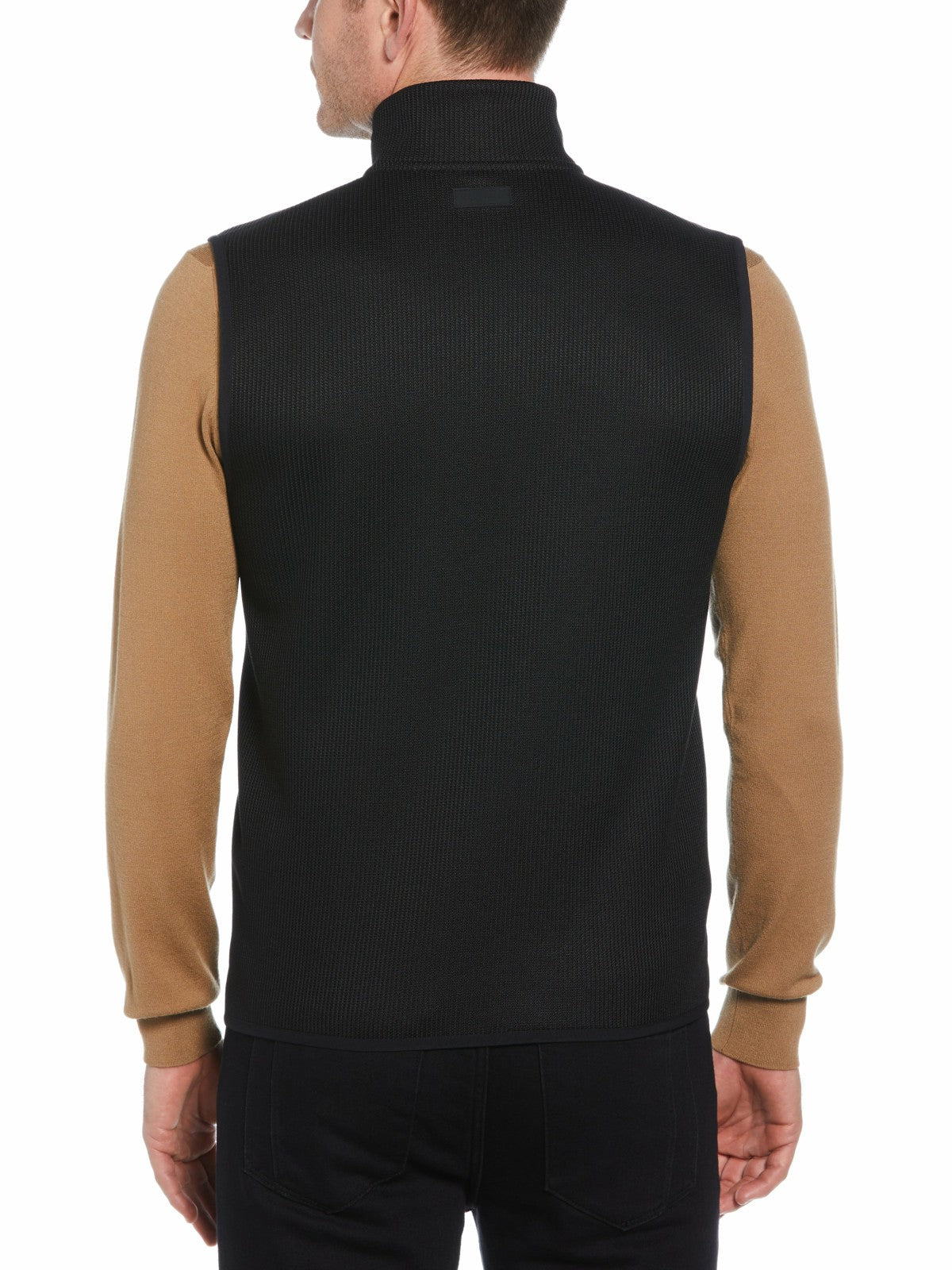 Solid Stretch Full-Zip Fleece Vest -  Perry Ellis online