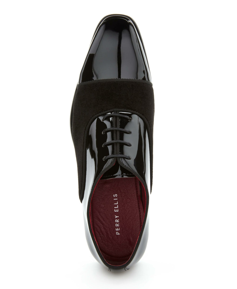 Patent Velvet Cap Toe Oxford -  Perry Ellis US