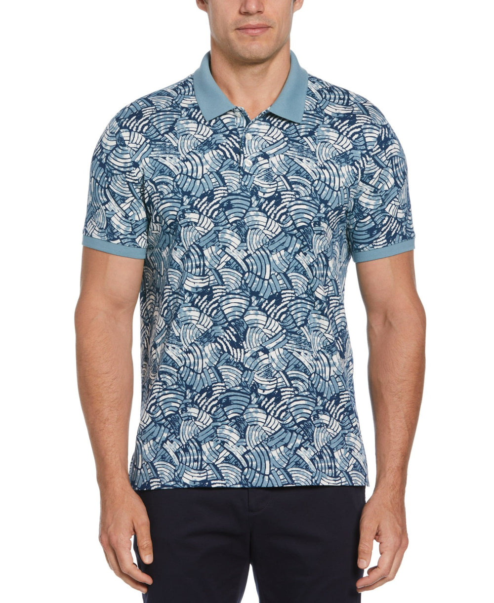 Men's Short Sleeve Allover Print Polo -  Perry Ellis discount