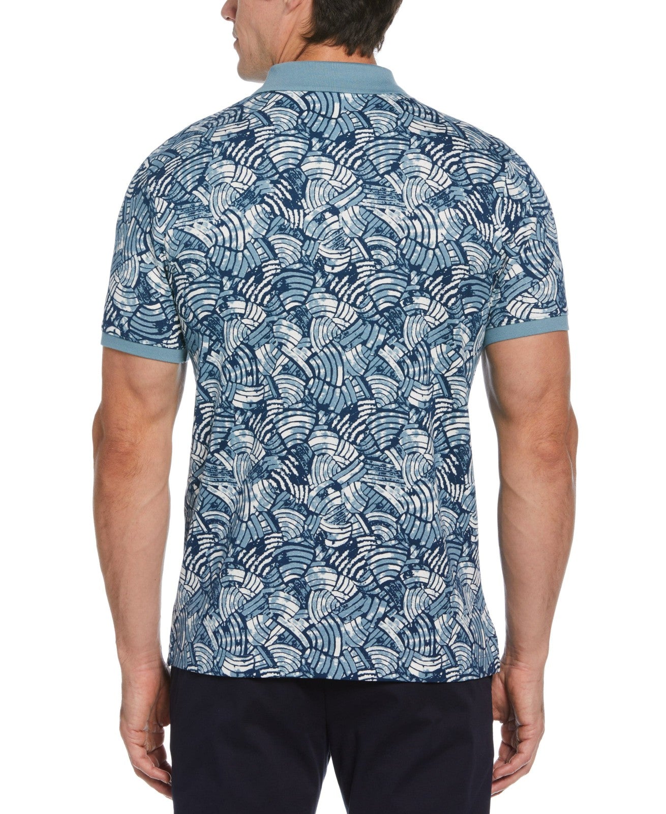 Men's Short Sleeve Allover Print Polo -  Perry Ellis discount