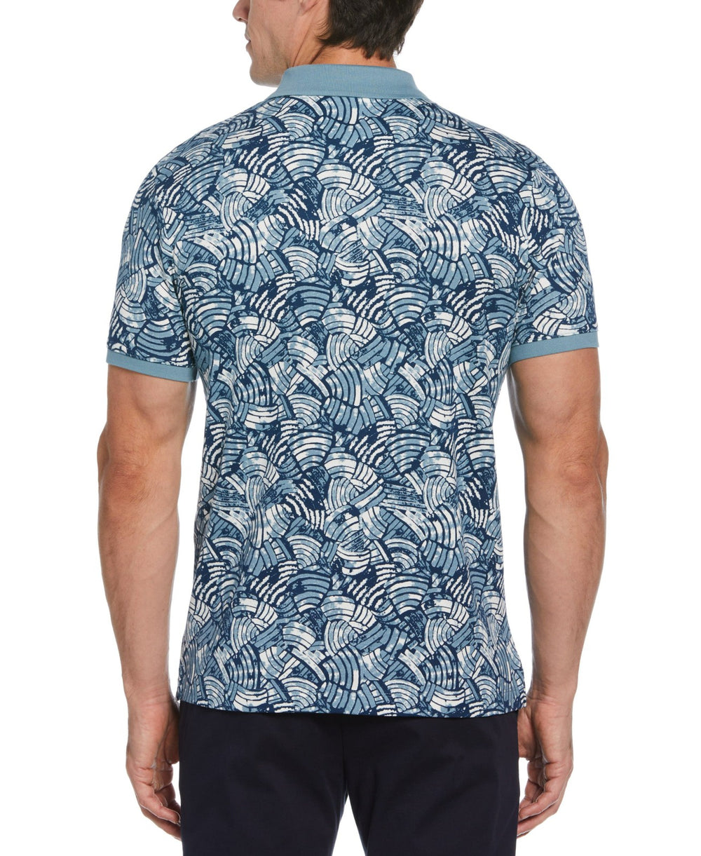 Men's Short Sleeve Allover Print Polo -  Perry Ellis discount