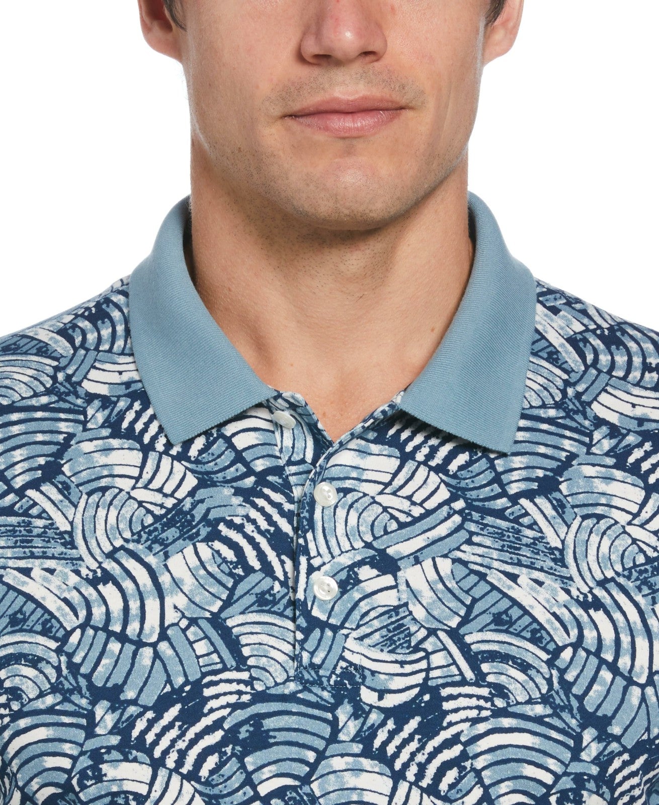 Men's Short Sleeve Allover Print Polo -  Perry Ellis discount