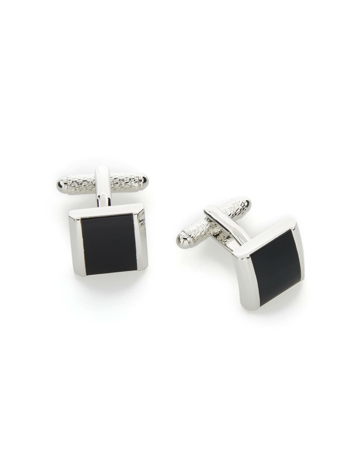 Black Square Silver Cufflinks -  Perry Ellis discount