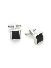 Black Square Silver Cufflinks -  Perry Ellis discount