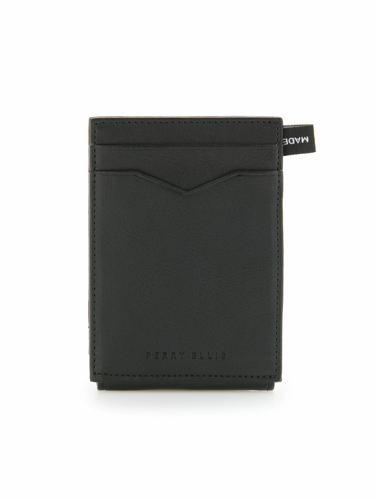 Leather Magnetic Card Case Wallet -  Perry Ellis US