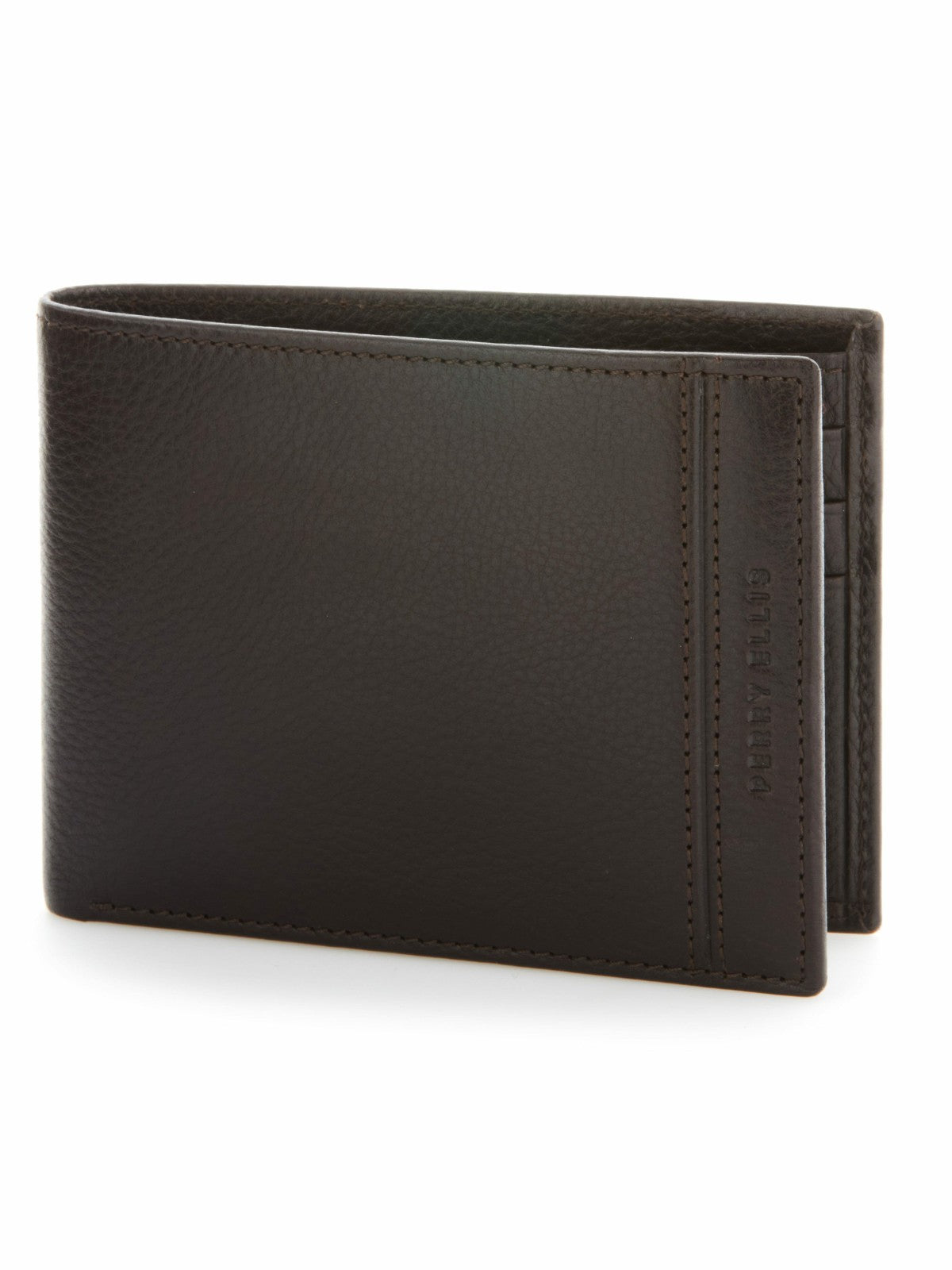 Brown Genuine Leather Glazed Wallet -  Perry Ellis sale