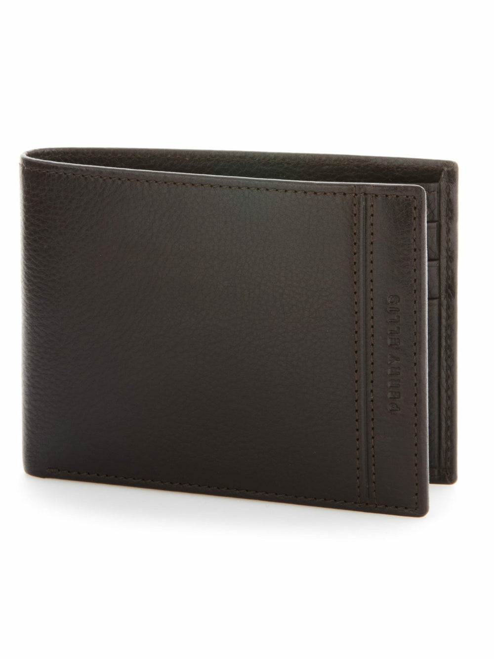 Brown Genuine Leather Glazed Wallet -  Perry Ellis sale