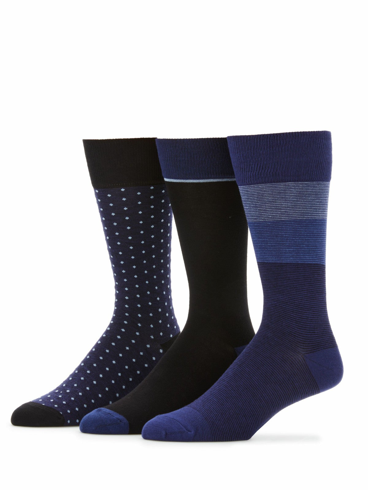 3- Pack Soft Luxury Stripe Color Block Socks -  Perry Ellis for sale