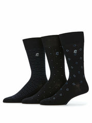 3-Pack Neats Patterned Dress Socks -  Perry Ellis US