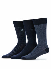 Patterned Bamboo Blend 3-Pack Socks -  Perry Ellis sale