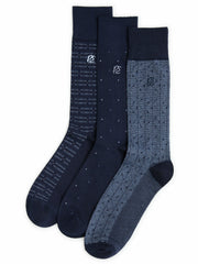 Patterned Bamboo Blend 3-Pack Socks -  Perry Ellis sale